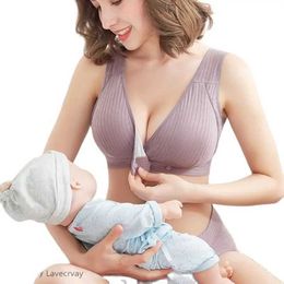 Maternity Intimates Breathable care bra cotton feeding bra womens maternity bra Plus large-sized simple feeding bra silk free clothing d240516