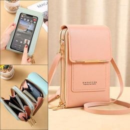 Evening Bags Women Double-layer Waterproof Transparent Phone Wallet Casual Leather Small Shoulder Bag Crossbody Handbags