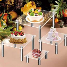 Decorative Plates Dessert Cake Stand Round Transparent Cupcake Holder Crystal Mirrored Tray Tower Rack For Donuts Tool