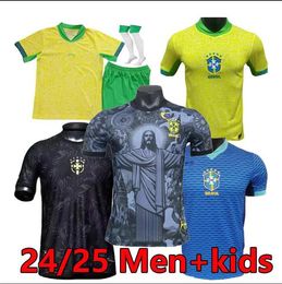 Brazil NEW 24 25 Soccer Jersey RODRYGO VINI JR. NEYMAR JR CASEMIRO G.JESUS National Team P.COUTINHO Home men kids kit L.PAQUETA T.SILVA PELE MARCELO Football Shirt uniform
