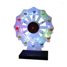 Kitchen Storage Dynamics Cool And Shine LED Ferris Wheel S Glass Tray Wine Rack Holder