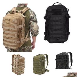 Army Backpacks Outdoor Sports Camouflage Tactical Molle Backpack Pack Hiking Bag Rucksack Camo Knapsack Combat No11-056 Drop Delivery Otyit