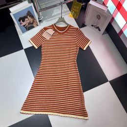 New Spring/Summer Contrast Stripe Short sleeved Dress