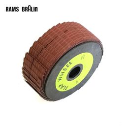 10*2 in. Abrasive Flap Grinding Wheel Emery Cloth Wire Striping Polishing Wheel Curved Irregular Surface Bench Polisher Tools