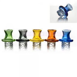 Newest Colorful Smoking Portable Handmade Pyrex Glass Oil Rigs Hookah Bubble Air Flow Carb Cap Dabber Holder Innovative Design Handpipe Bong Cover DHL