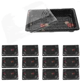 Kitchen Storage 25 Pcs Japanese Sushi Box Decorative Tray Disposable Trays Bathroom Decorations Packaging Container Packing Plastic