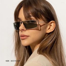 Sunglasses Advanced Fashion Rectangular Men And Women With The Same Metal Frame Celebrity Trend Brand Design Glasse