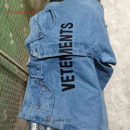 Vetements Men S Jeans Real High Quality Women Embroidered Lettered Casual Straight Leg Pants 230823 9517