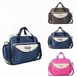 Diaper Bags Fashion dot one shoulder mommy bag; Large capacity diagonal cross mother baby bag; Small and lightweight portable diaper bag Y240515