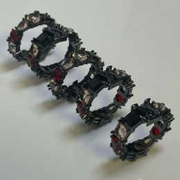 Men's Cluster Rings Designer Black Rhinestone Rings Size 5 6 7 10 For Men With Gift Box Fashion Letters
