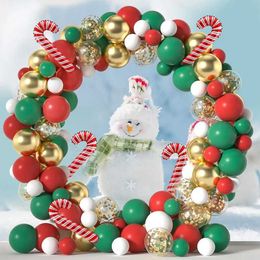 Party Balloons Christmas Balloon Garland Arch Kit Green Red Gold Candy Baloon Christmas Decoration For Home Xmas Party New Year Latex Ballons