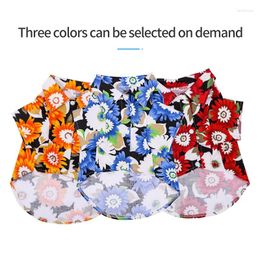 Dog Apparel Pet Clothes Summer Short Sleeve Printed Shirt Hawaii Style Costume Cool Breathable Chiffon Casual For Small Medium