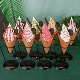 Decorative Flowers 9.05 Inches Simulation Ice Cream Model Party Supplies Cake Shop Dessert Decoration Fake Toys Food Props