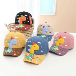 Caps Hats Summer and Autumn Cute Baby Hat Cartoon Dinosaur Childrens Boys and Girls Baseball Hat Childrens Adjustable Sun Protection Hat WX