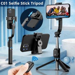 Selfie Monopods C01 selfie tripod detachable phone holder smartphone monopod with wireless Bluetooth remote control shutterB240515