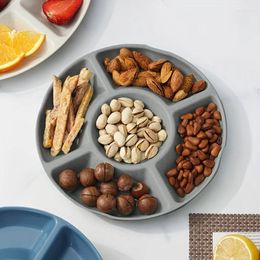 Plates 1PC Storage Tray Candy Snack Nut Fruit Round Divider Appetiser Serving Platter For Party Table Tra