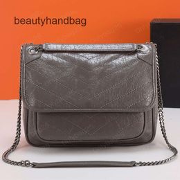 YS bag leather glossed Designer shoulder niki underarm chains crinkled ysllbag strap hobo luxury handbag armpit crossbody women messenger borsa mirror quality