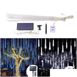 Led Strings Solar String Lights 30Cm 50Cm Meteor Shower Rain Lamp Holiday 8 Modes Ip65 Waterproof Garden Light Tubes Christmas Wedding Dh0Xc