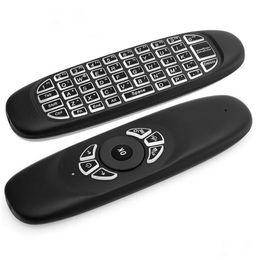 Pc Remote Controls C120 Backlight Fly Air Mouse 2.4Ghz Wireless Keyboard 6-Axis Gyroscope Game Handgrip Control For Android Tv Box Bac Otlep
