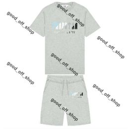 Men's T Shirts Women's Trapstar White Blue Towel Embroidery Short Sleeve Shorts Set Spring Summer Fashion Streetwear T-Shirtmotion Current 386