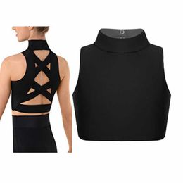 Weste Criss Cross Weste für Kinder und Jugendliche ärmellose und trägerloser Tanzkulturen Top Girl Ballet Dance Sport Gymnastics Weste Yoga Aktivität Clothin