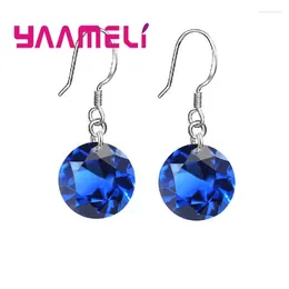 Dangle Earrings Bulk Sale Price 8 Colours Women Girls French Hook 925 Sterling Silver 10MM CZ Crystal Ball Jewellery Stamped