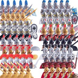 Other Toys Mediaeval Military Set Digital Building Block Helmet Soldier Parts Knight Weapons Roman Sword Accessories Childrens Toys S245163 S245163