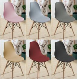 Polyester Shell Chair Covers Solid Seat Cover For Eames Funda Silla Modern Office Bar Dining Chairs House De Chaise1743670