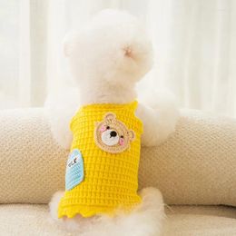 Dog Apparel Autumn And Winter Cartoon Hand-Knitted Suspender Sweater Cute Cat Knitted Two-legged Pet Vest