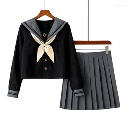 Clothing Sets Fashion Bearded Star JK School Uniform Basic Sailor Fuku Suit S-2XL Schoolgirl Outfits Pleated Skirt Anime Cosplay Costume