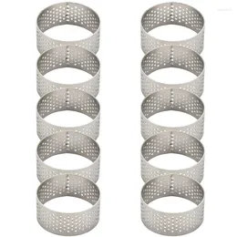 Mugs 10Pcs 4.5cm Round Stainless Perforated Seamless Tart Ring Quiche Pan Pie With Hole Shell