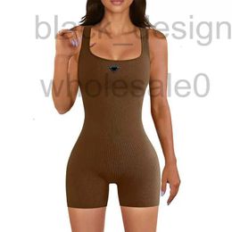 Women's Jumpsuits & Rompers designer One piece fitness suit, backless, hip lifting, slimming shorts, women's sports body training, aerial one-piece yoga suit XZEG EF3Z