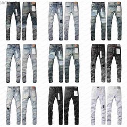 Designer Jeans for Mens Pants Purple Purple Jeans Mens Trends Distressed Black Ripped Biker Slim Fit Motorcycle Mans Stacked Men Baggy Hole IJ78