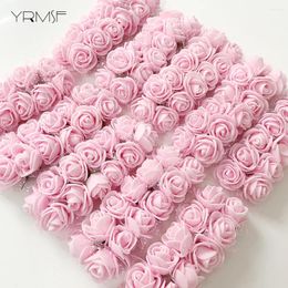 Decorative Flowers Small Foam Artificial Rose Bouquet Colourful Romantic Mini For Home Decoration Wedding Roses Supplies