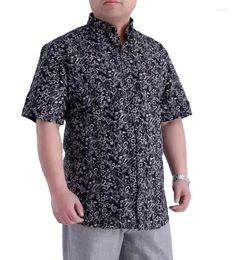 Men's Casual Shirts Summer Fat Plus Size 6XL Man Printed Pure Cotton Half-sleeved Short-sleeved Shirt 240-280 Pounds