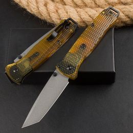 New Butterfly 537 Pocket Folder Knife 8Cr13Mov Stone Wash Tanto Blade PEI Handle Outdoor Camping Hiking Fishing EDC Knives with Retail Box