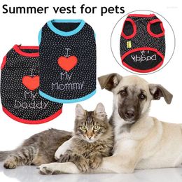 Dog Apparel Letter Pet Vest Casual Clothes Print Shirt Breathable Cat Clothing Costume Small Medium Dogs