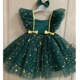 Girl's Dresses Baby Girl Green Sequin Party Dress Newborn 1 Year Birthday Princess Outfit Kids Formal Pageant Ball Gown Infant Carnival Vestido