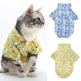 Dog Apparel Puppy Clothes Breathable Cotton Cat Basic Shirt Kitten Adorable Cozy Casual Fashion Costume Flower