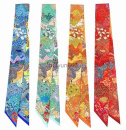 scarves designer women Silk Scarf High end green spring autumn summer versatile jungle simulation silk scarf womens small square scarf decoration small scarf thin s