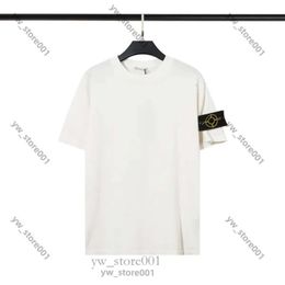 Men's Stone T Shirt Company Designer Tees High Quality Summer Menswear Breathable Loose Button Badge Lovers Fashion 100% Cotton Polo Stone Shirt Massimo 375e