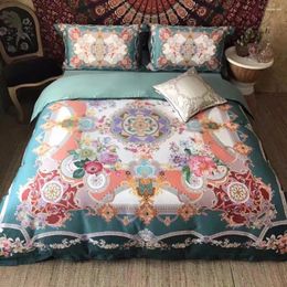 Bedding Sets 2024 Luxury Noble Pima Cotton Set Bedcover Flower Duvet Cover Oriental Vintage Style Bed Bedclothes