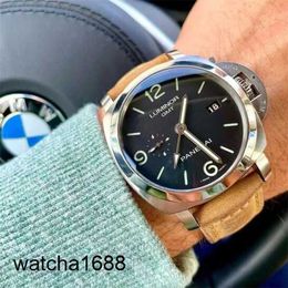 Sports Wrist Watch Panerai Luminor Series Swiss Luxury Tough Man Leisure Calendar Luminous Diving Sports Watch Men's Watch PAM00320 Black Disc Watch 44mm