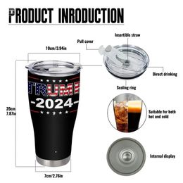 Wholesale Trump 2024 30oz Stainless Steel Cup Custom 900ml Large Capacity Double -layer Water Bottle