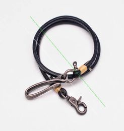 Keychains 1530quot Handmade Long Biker Motocycle Trucker Black Thick Veg Cowhide Plain Leather Keyring Jean Wallet Chain With H6296975