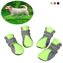 Dog Apparel Breathable Pet Outdoor Walking Shoes Net Soft Summer Night Safe Reflective Boots For Large Small Dogs