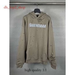 Balencig Hoodie Designer Hoodies Men Hoody Mens Sweater Sweatshirt Parisian Classic Art Perforated Print Two Piece Set Unisex Long Sleeve Sweater New 8430