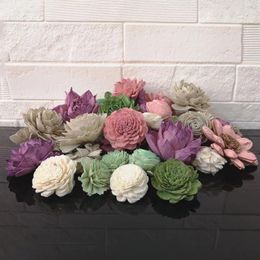 Decorative Flowers 50 Pack Of Sola Wood Flower Assortment For Home Decor/All Special Occasions G812C99N