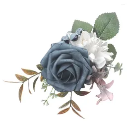 Decorative Flowers 1 Pcs Wedding Wrist Flower Bridal Silk Simulation Rose Supplies