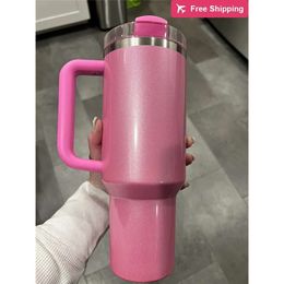 Us Stock the Quencher H20 Cosmo Pink Cobranded Parade Tumbler 40 Oz Iced Cups 304 Swig Wine Mugs Va stanliness standliness stanleiness standleiness staneliness 7Z5C